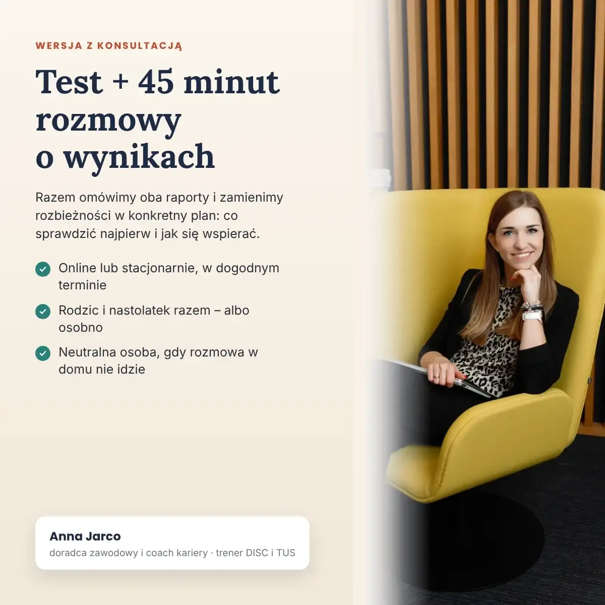 Dwugłos z konsultacją – omówienie raportów z doradcą zawodowym Anną Jarco