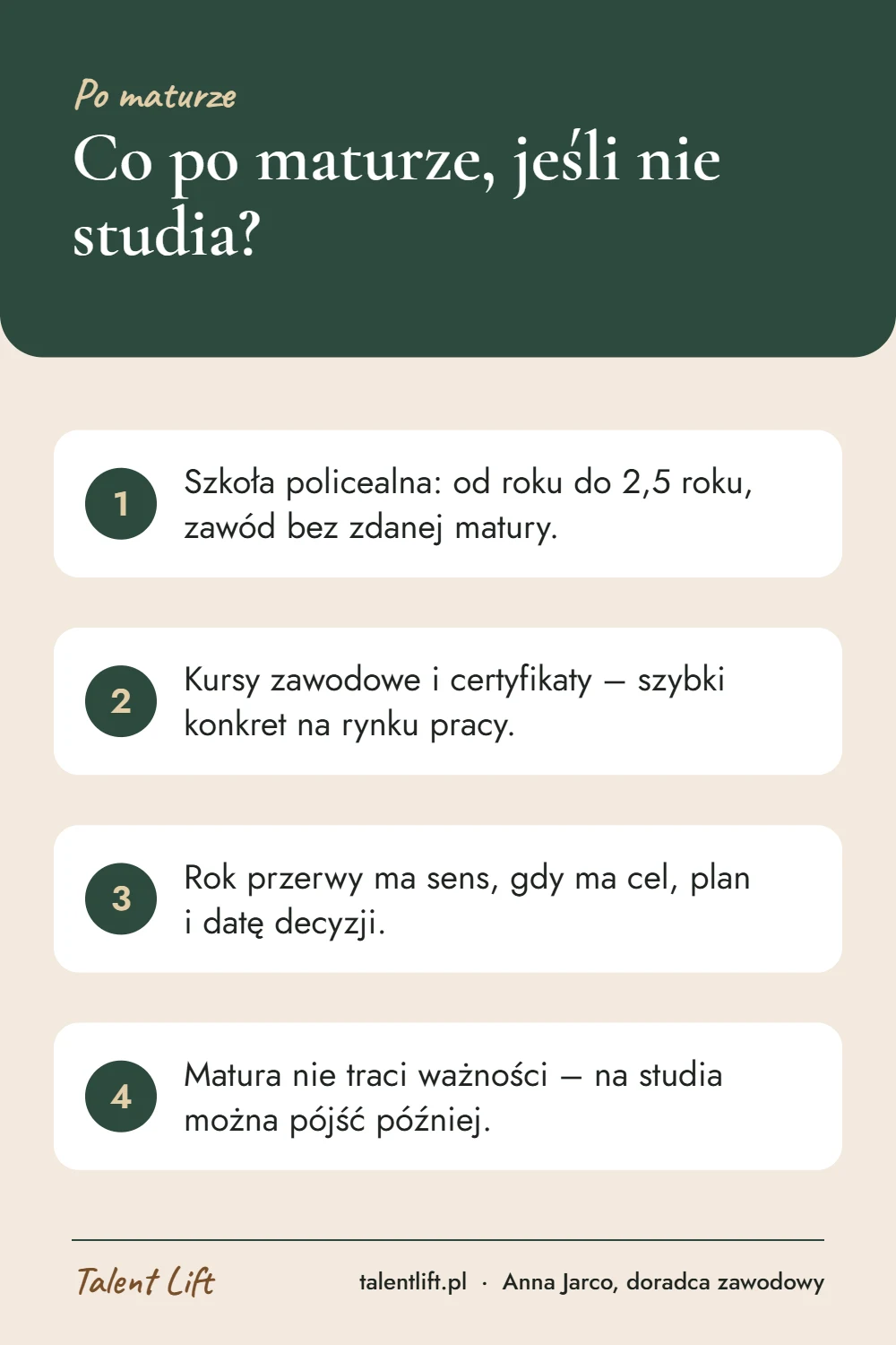 Infografika: Co po maturze, jeśli nie studia? – 4 najważniejsze wskazówki