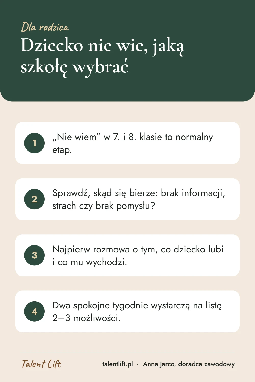 Infografika: Dziecko nie wie, jaką szkołę wybrać – 4 najważniejsze wskazówki
