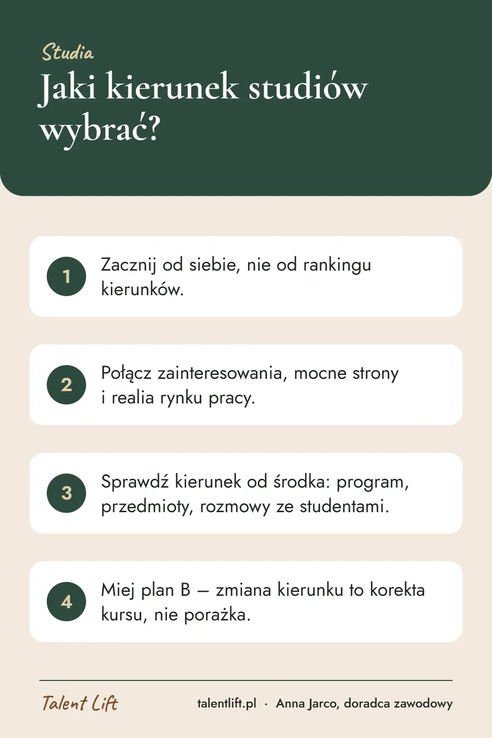 Infografika: Jaki kierunek studiów wybrać? – 4 najważniejsze wskazówki