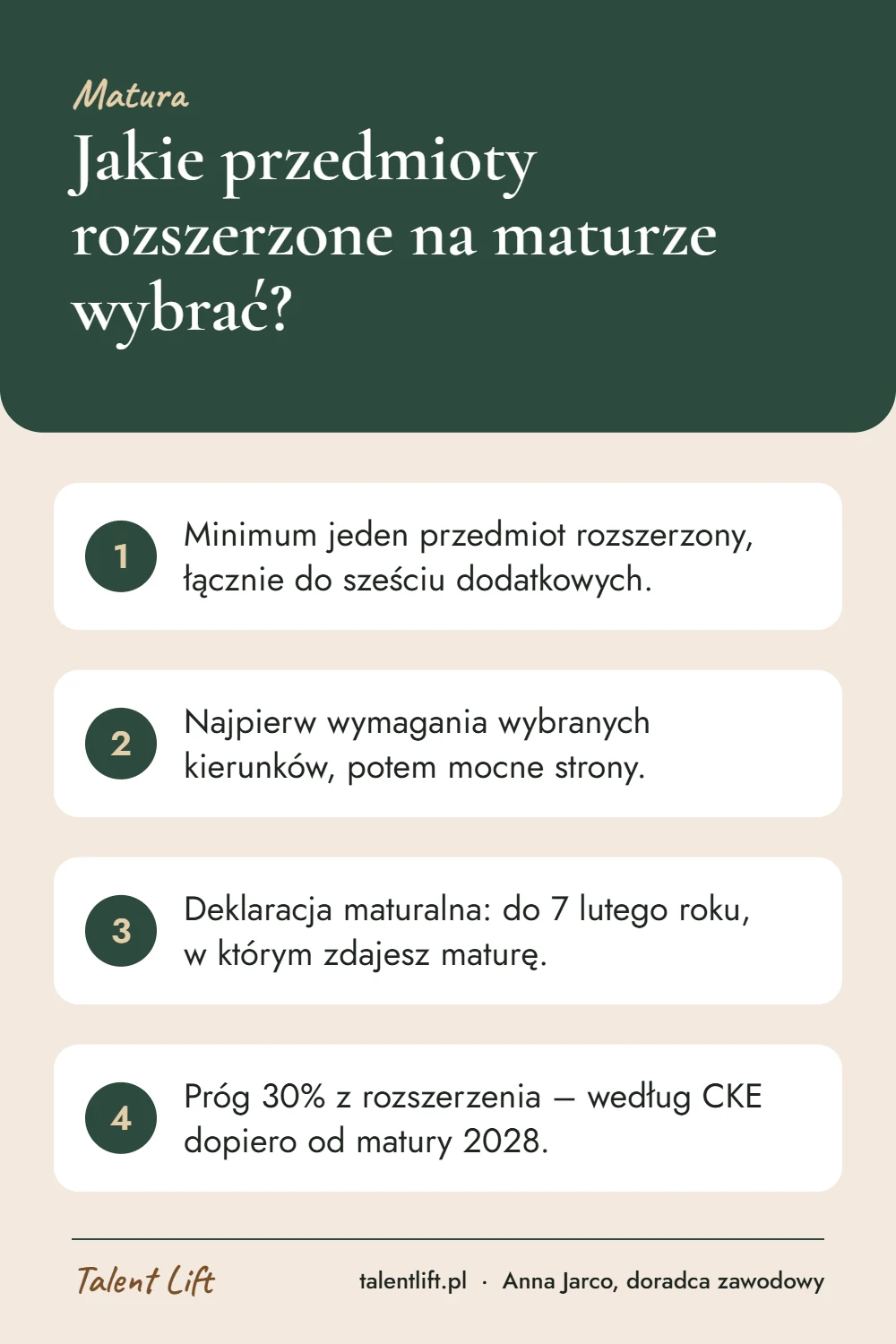 Infografika: Jakie przedmioty rozszerzone na maturze wybrać? – 4 najważniejsze wskazówki