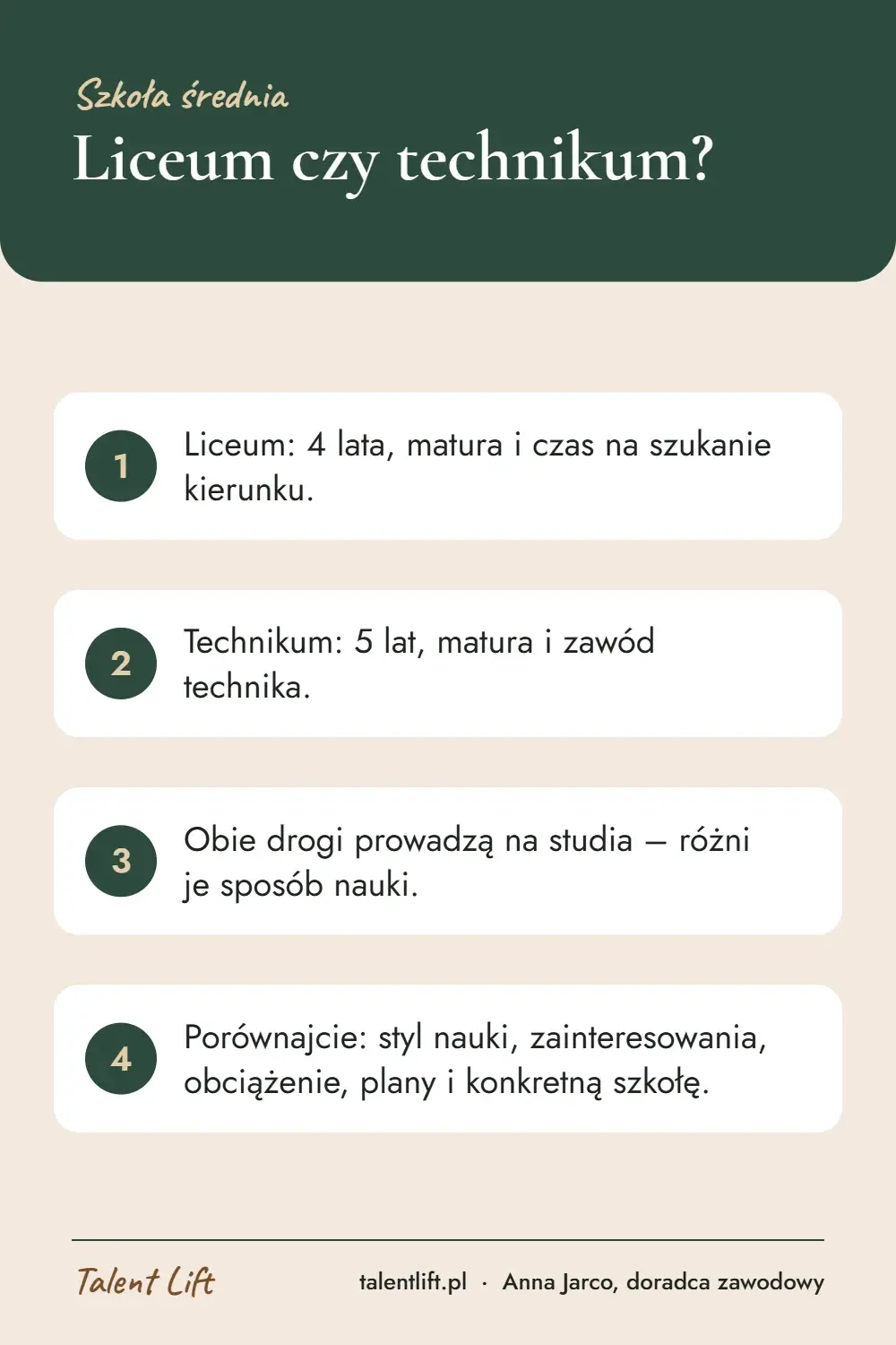Infografika: Liceum czy technikum? – 4 najważniejsze wskazówki