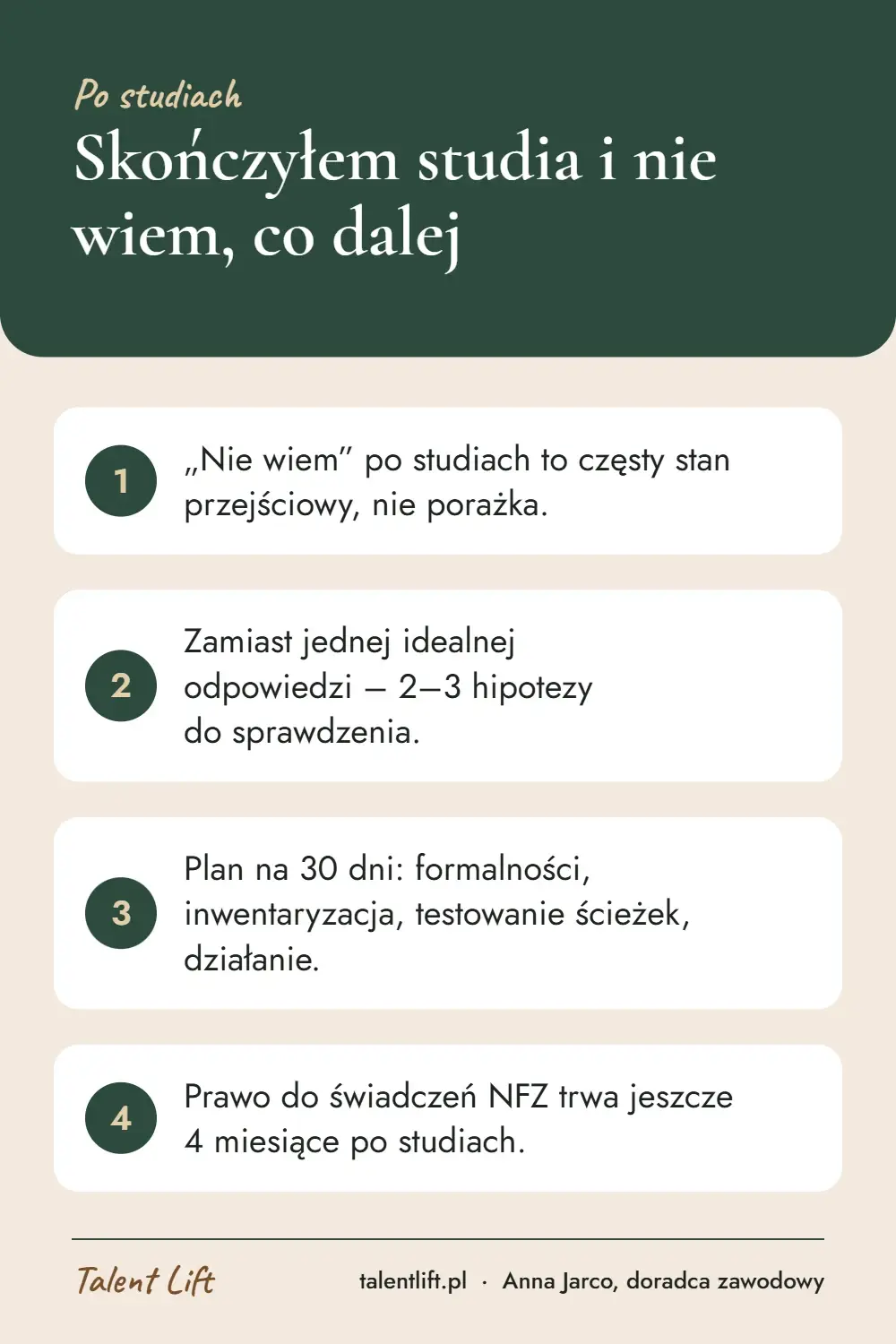 Infografika: Skończyłem studia i nie wiem, co dalej – 4 najważniejsze wskazówki
