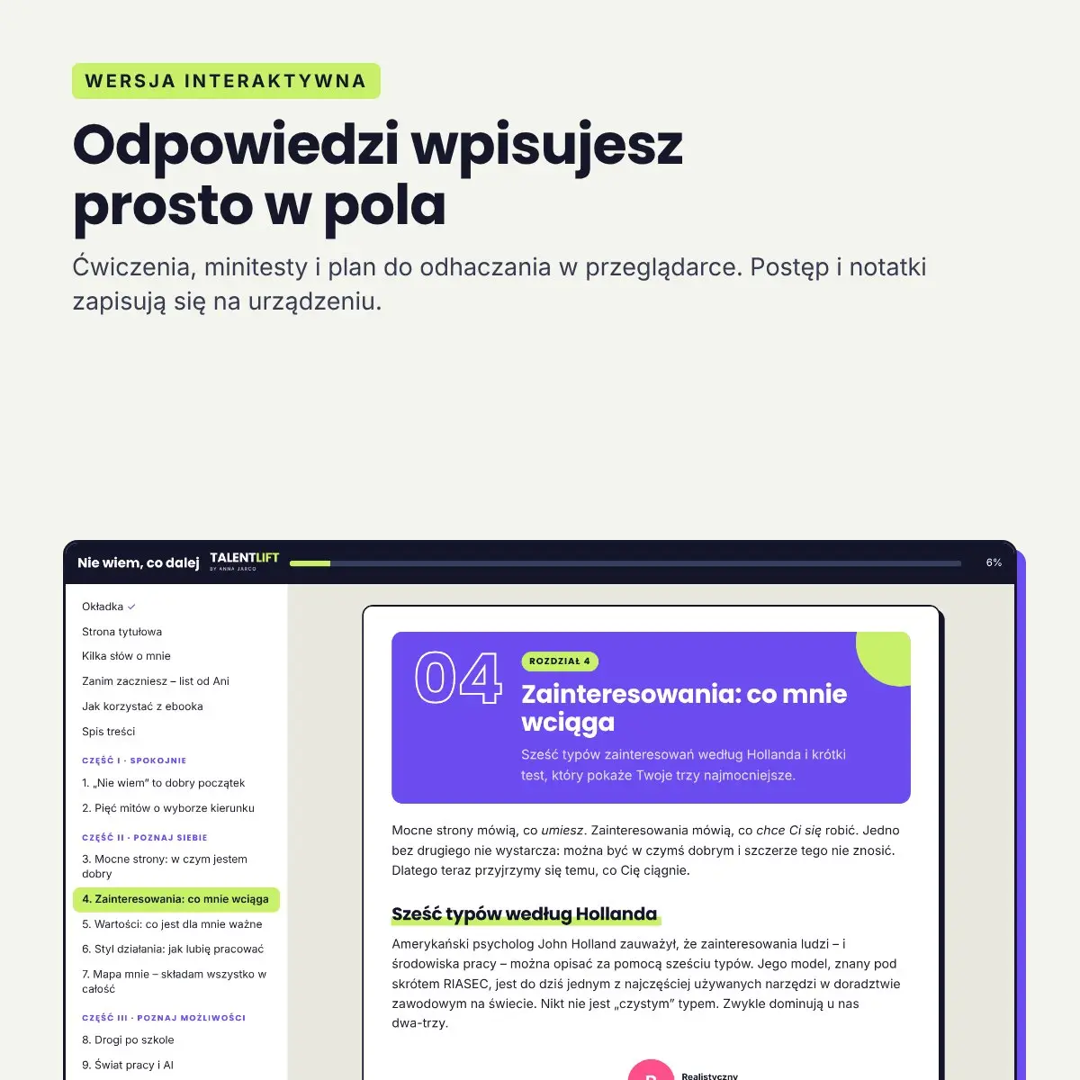 Interaktywna wersja ebooka Nie wiem, co dalej w przeglądarce