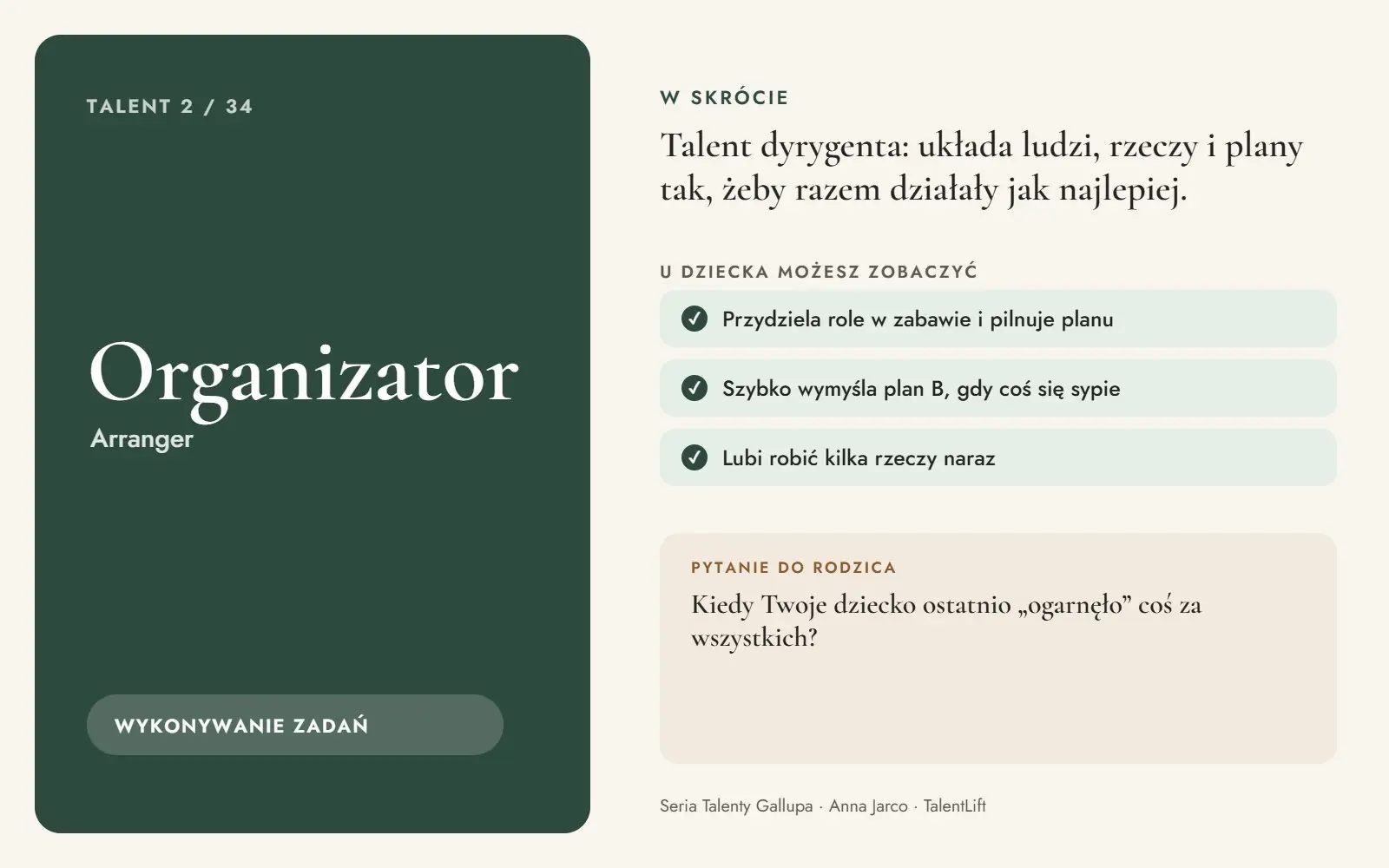 Talent Gallupa Organizator (Arranger) – jak wygląda u dzieci i młodzieży