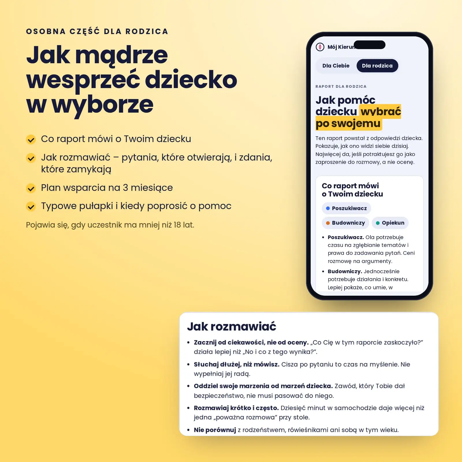 Część raportu dla rodzica – jak rozmawiać z dzieckiem o wyborze szkoły i kierunku